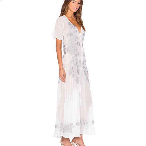 For Love and Lemons white sheer Sicily Maxi S - Picture 3 of 5